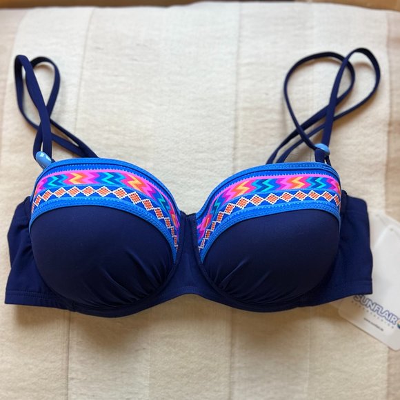 Sale! NEW Sunflair Aztack Bikini Set Blue with a hint of color & Blue beads Med - Picture 8 of 11